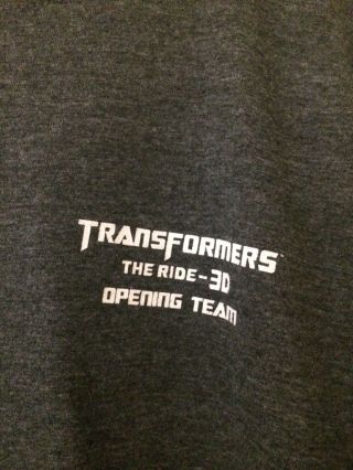 TRANSFORMERS THE RIDE 3D OPENING TEAM SHIRT Large VERY RARE UNIVERSAL STUDIOS 2
