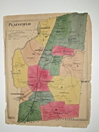 1869 Plainfield,  Ct. ,  Map,  Not A Reprint