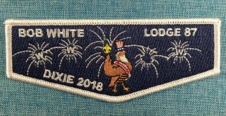 Oa Lodge 87 Bob White Flap 2018 Sr - 5 Dixie Fellowship Delegte Wht Bdr.  2 Per