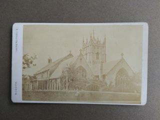 Cdv Victorian Photograph Of A Parish Church In Wisbech By E Johnson