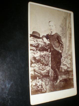Cdv Old Photograph Boy Hat By Nicholls At Lichfield C1880s Rf 513 (14)