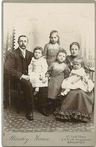 Victorian Cabinet Photograph - Family Of Six - Mann Of Brighton