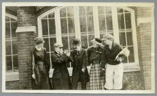 769 Making Like Charlie Chaplin,  Group In Costume,  Vintage 1917 Photo