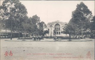 Indochina Cochinchina Saigon Theatre Square 1910s Pc