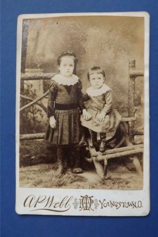 Vintage Victorian Cabinet Card - Studio Posed Children - C1880/90 - Youngstown
