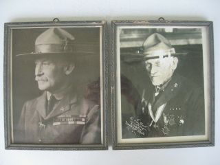 Vtg 1931 Boy Scouts Framed Photos Lord Robert Baden - Powell & Daniel Carter Beard