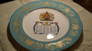 Aynsley Plate - Commemorates The Silver Jubilee Of Queen Elizabeth Ii,  1977,  Blue