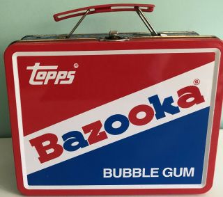 Bazooka Bubble Gum Lunch Box - Topps Baseball Cards Collectible Metal Vintage