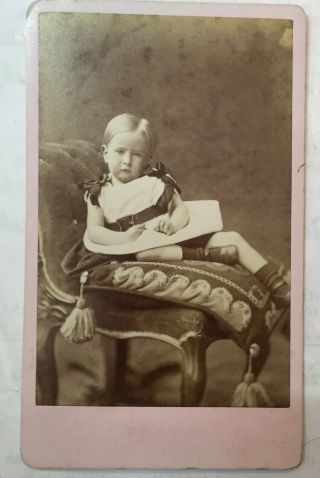 A Hendrey Codmanchester Huntingdon Boy In Dress Carte De Visite Victorian