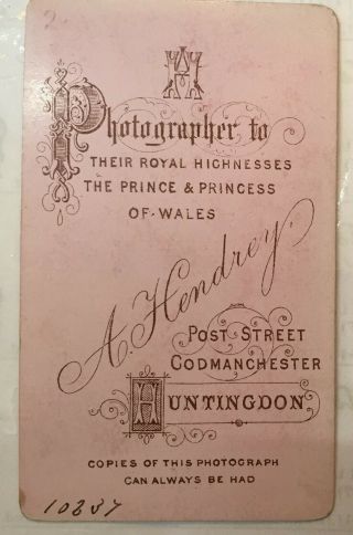 A Hendrey Codmanchester Huntingdon Boy In Dress Carte De Visite Victorian 3