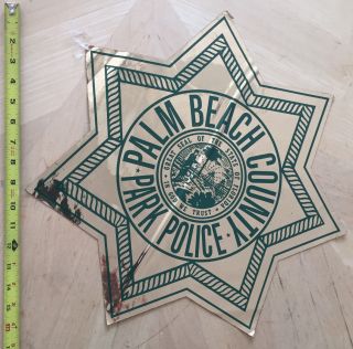 Palm Beach County Fl Park Police Cop Car Door Decal Shield State Of Florida