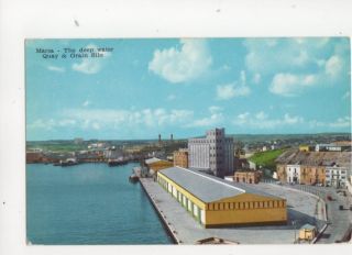 Marsa Deep Water Quay & Grain Silo Malta Vintage Postcard 111b