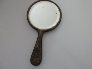 antique B.  P.  O.  E.  tiny MINIATURE hand mirror,  ART NOUVEAU ERA / DESIGN,  dated 1913 3