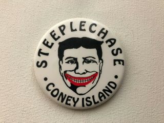 Vintage Luna Park Tillie Face Coney Island Steeplechase York Pin Back Button
