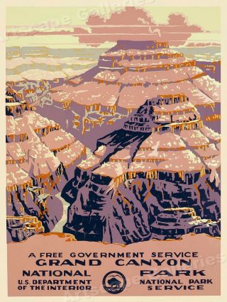 1930s Grand Canyon National Park Vintage Style Wpa Travel Poster - 24x32