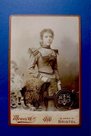 Vintage Victorian Cabinet Card - Studio Posed Female C.  1880 - 90 - Fashion