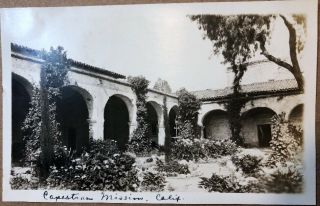 Vintage 1920’s Antique B & W Mission San Juan Capistrano California - Rare View