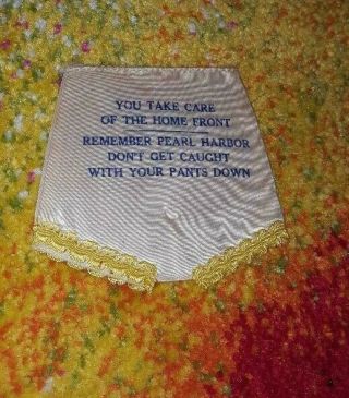 Political Campaign Remember Pearl Harbor Panties Two Sided Homefront Ww2