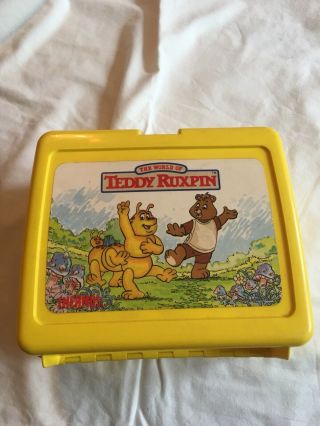 “vintage” The World Of Teddy Ruxpin Yellow Plastic Lunch Box