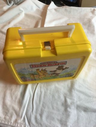 “Vintage” The World of Teddy Ruxpin Yellow Plastic Lunch Box 2