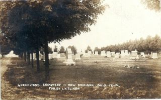 Madison,  Oh: Rppc: 1911: View Of The Tomb Stones In Greenwood Cemetery