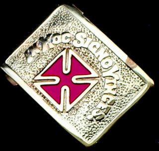 Grand Commander Masonic In Hoc Signo Vinces Knights Templar Belt Red Buckle Gold