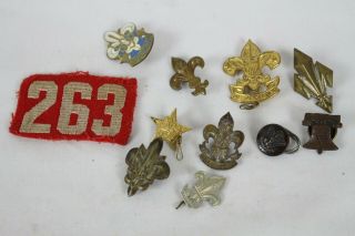 Huge Vintage Boy Scouts Of America Button Pin Badge Fluer De Lis Farternity 40s