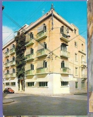 Plevna Hotel Sliema Malta Vintage Old Postcard Kx