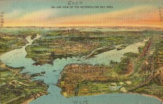 San Francisco Bay Area,  California - Topographical View - Map
