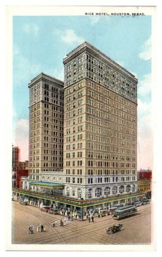 1922 Rice Hotel,  Houston,  Tx Postcard 5n (2) 32