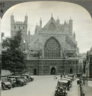 England Exeter Cathedral Facade Of The Saints & Old Cars 33008 217 Fx