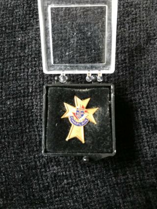 Knights Of Columbus Chaplin Pin With Third Degree (3rd) Emblem 10 K Gold Filled