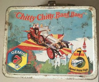 Chitty Chitty Bang Bang Metal Lunchbox Vintage 60s Dick Van Dyke