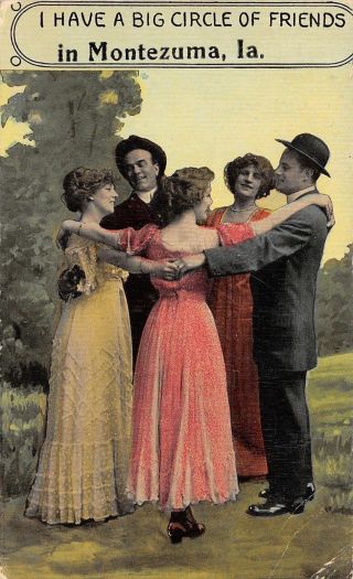 " I Have A Big Circle Of Friends " In Montezuma Iowa Victorian Couples Ring 1913