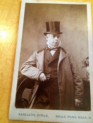 Victorian Cdv Photo Bewhiskered Gentleman In Top Hat
