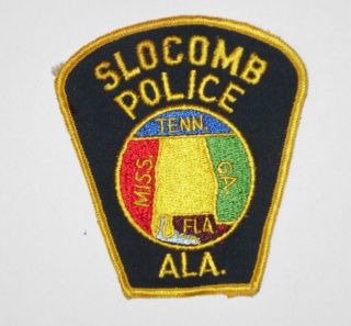 Old Vintage Slocomb Police Patch Al Alabama - Tombstone Shaped