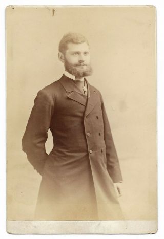 1890s Cabinet Photo Bearded Well Dressed Young Man Sarony Nyc 4.  25 " X6.  5 "