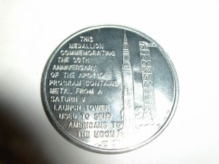 Apollo Nasa 30th Anniversary Coin Blended W/metal From Saturn V 