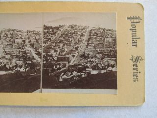 Sv227 Stereoview Photo Card Unknown Town View Scene