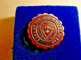 Vintage Seal Of The University Of Texas Lapel Pin/hat Pin Bronze S3