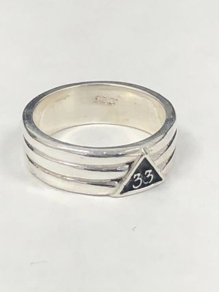 Sterling Silver 33rd Degree Scottish Rite Mason Ring Fraternity Masonic 925
