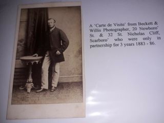 Cdv34 Victorian Carte De Visite Photo (scarborough Beckett/willis) Man Portrait