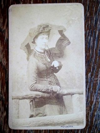 Victorian Lady,  Fashion,  Hat,  Pretty Parasol - Cdv By William G.  Parker,  London