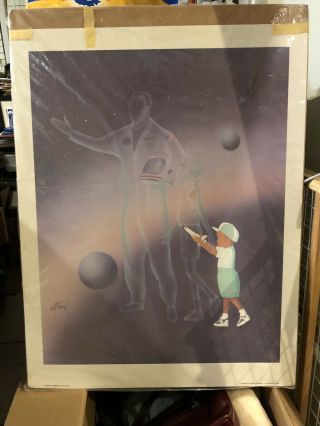 Jw Ford Signed Future Visions Poster Nasa Space Shuttle African American Icart