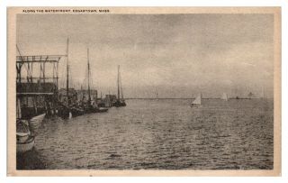 Along The Waterfront,  Edgartown,  Ma Postcard 5f (2) 31