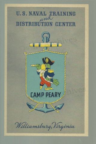 C1942 Ww2 Camp Peary Virginia Parrot Logo U.  S.  Navy Training Center Wwii