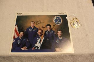 Vintage Nasa Space Shuttle Atlantis Sts 30 Crew " Autographed " Litho Entire Crew