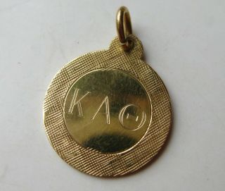 Fine Vintage Kappa Alpha Theta Sorority 14k Gold Bracelet Charm Necklace Pendant