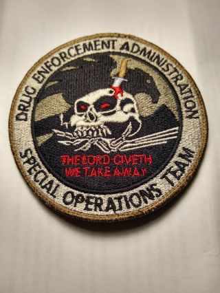 Dea Special Operation Team Sot Hook Loop Backing Federal Police Patch