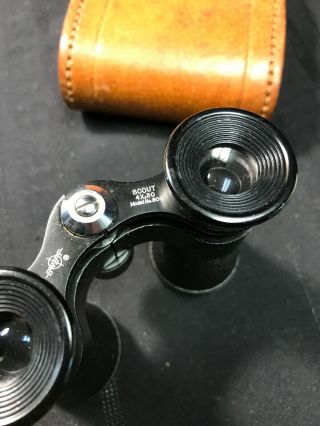 Vintage Boy Scout Binoculars In Leather Case,  Fantastic, 4